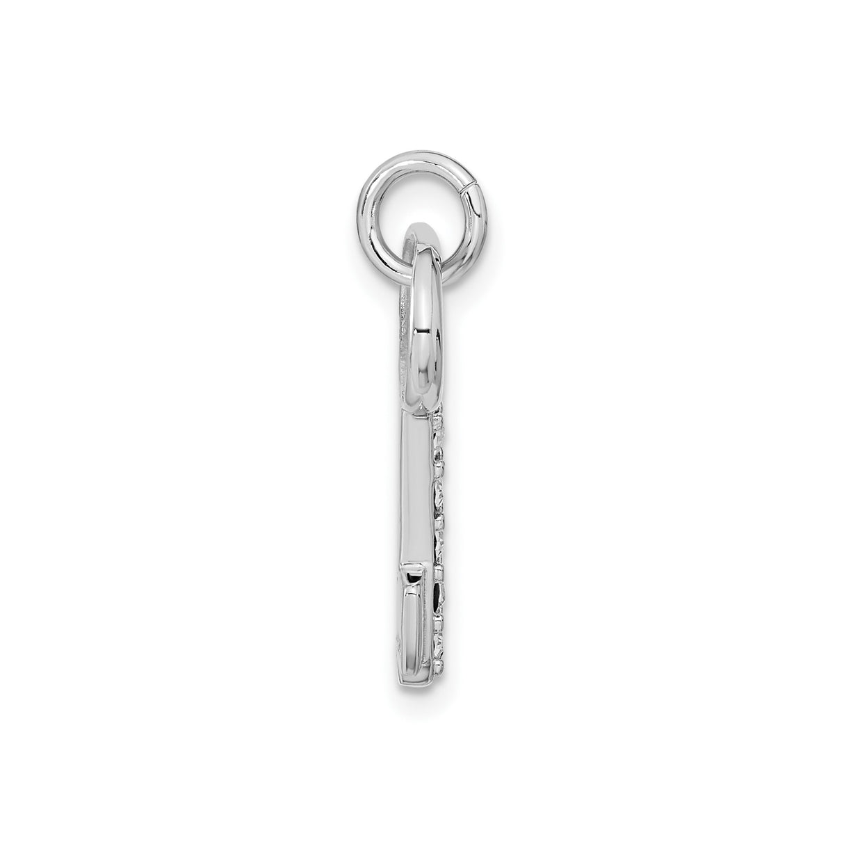 Sterling Silver Key Pendant with Cubic Zirconia, Symbolic Charm for Women