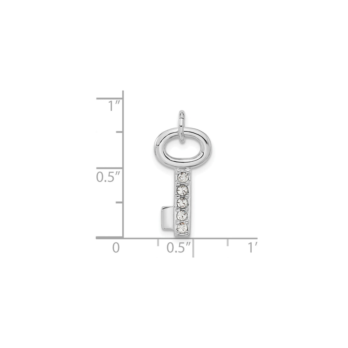 Sterling Silver Key Pendant with Cubic Zirconia, Symbolic Charm for Women