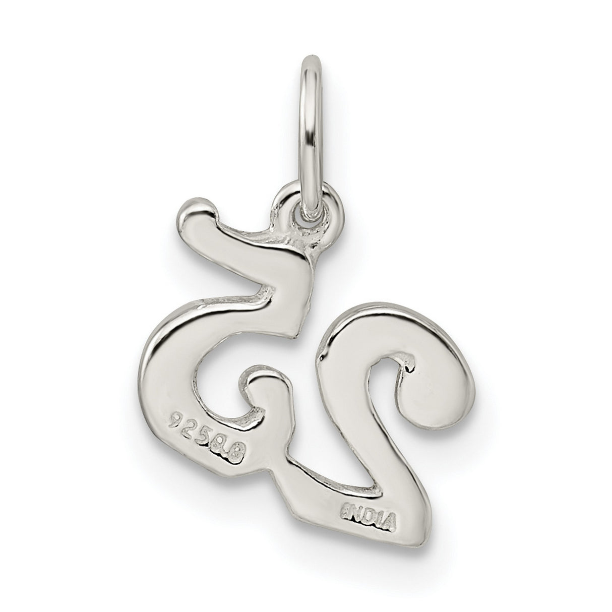 Polished 25 Charm Pendant in Real 925 Sterling Silver