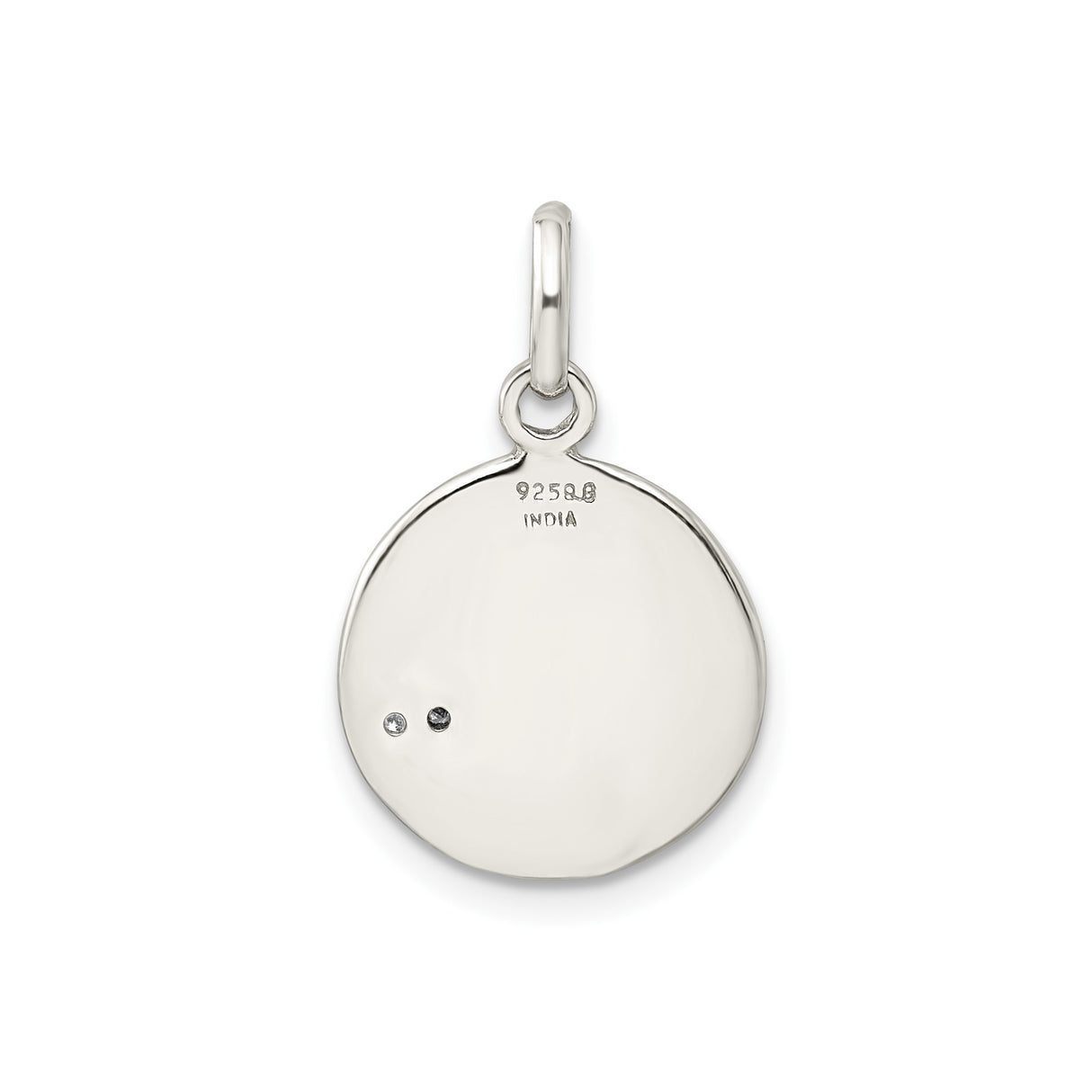 Sterling Silver Love Pendant with Cubic Zirconia Accents, Round Charm Symbolizing Affection