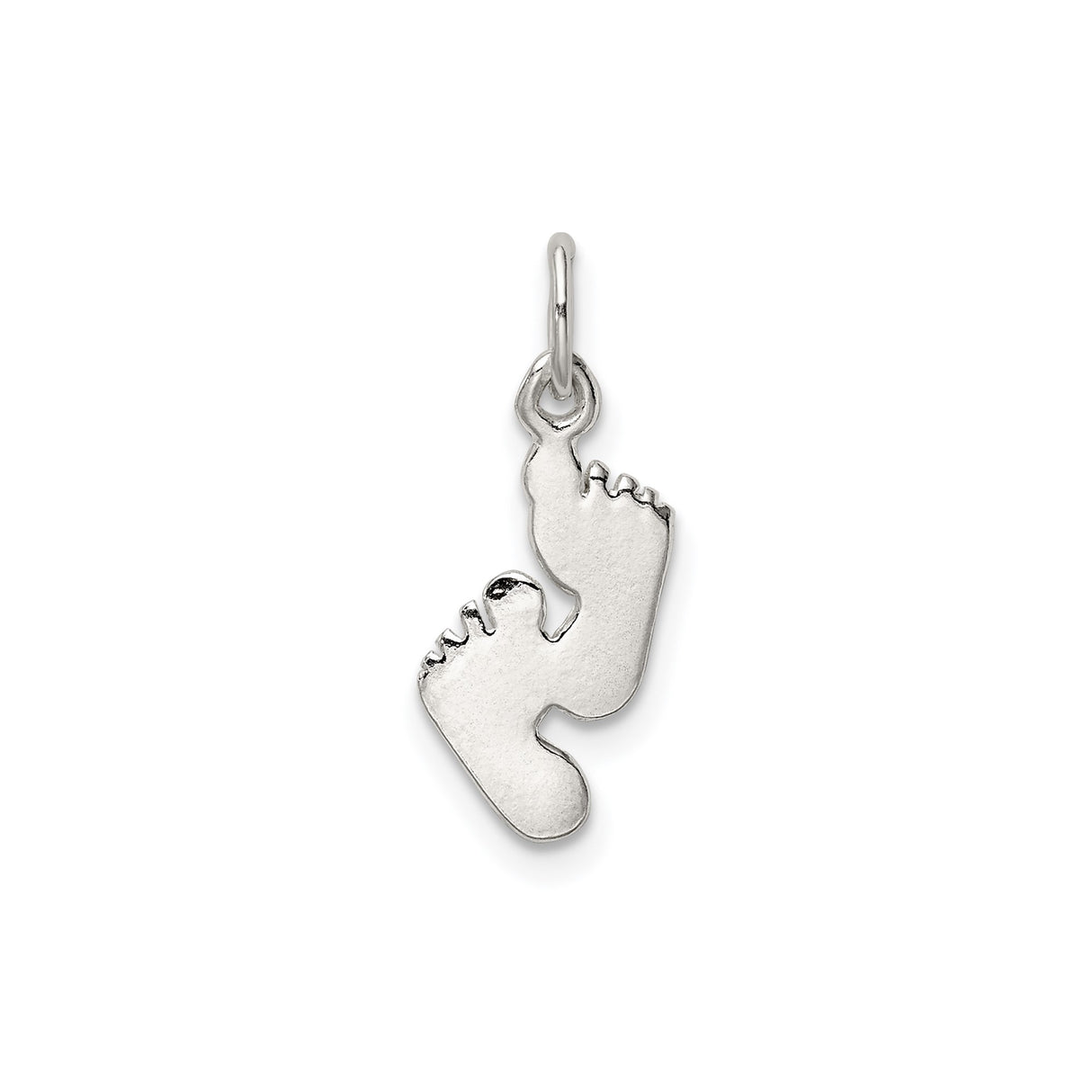 Sterling Silver Baby Feet Pendant with Two Tiny Footprints, Meaningful Motherhood Charm