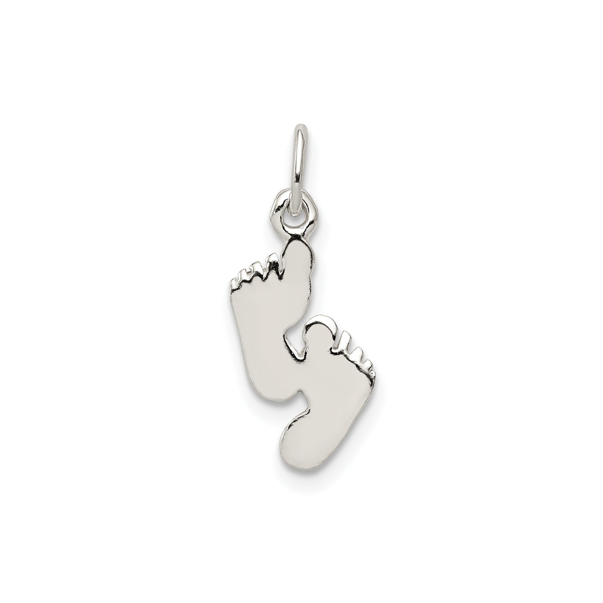 Sterling Silver Baby Feet Pendant with Two Tiny Footprints, Meaningful Motherhood Charm