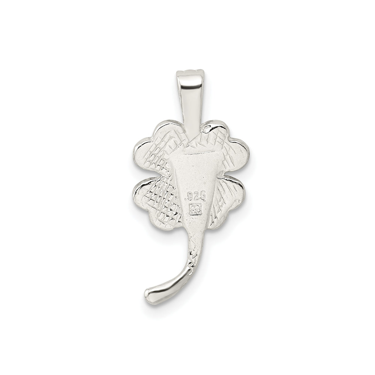 Sterling Silver Four-Leaf Clover Pendant, Textured Irish Good Luck Charm for Women or Unisex
