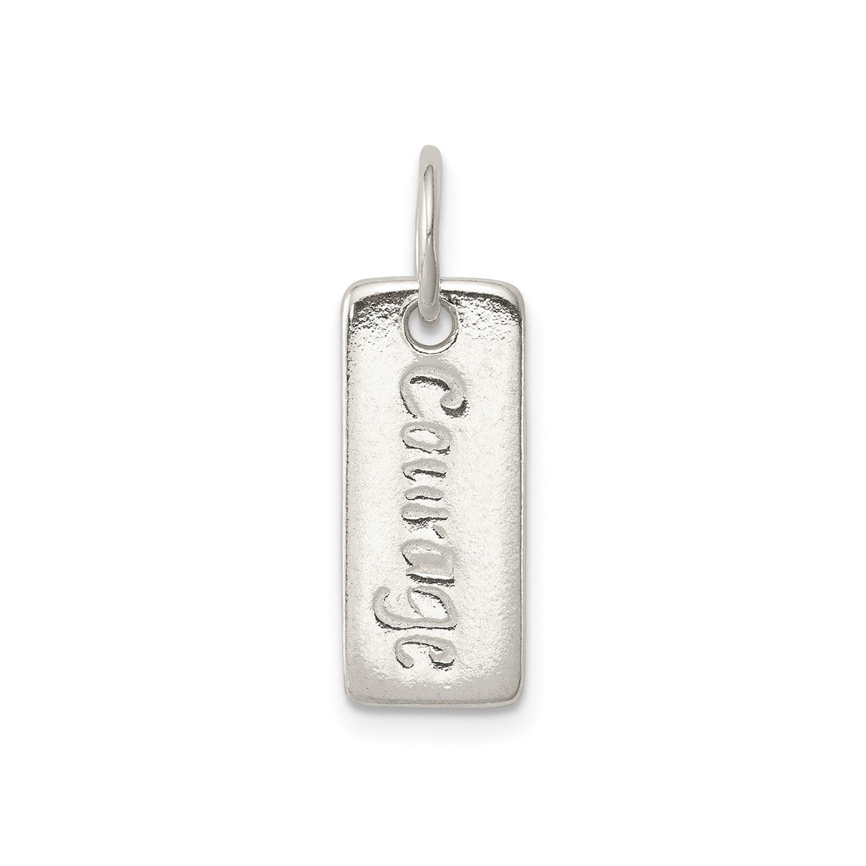 Sterling Silver Survivor Pendant, Rectangular Charm Symbolizing Strength and Resilience