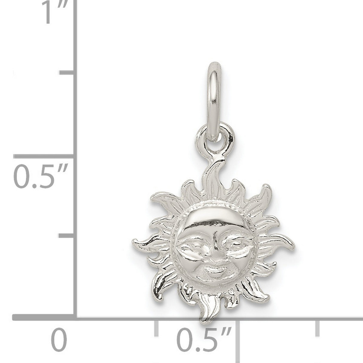 Sterling Silver Sun Face Pendant Charm, Boho Celestial Jewelry, Nature-Inspired Spiritual Design