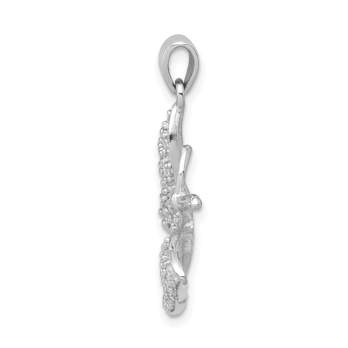 Sterling Silver Butterfly Pendant with Cubic Zirconia, Symbolizing Transformation and Growth