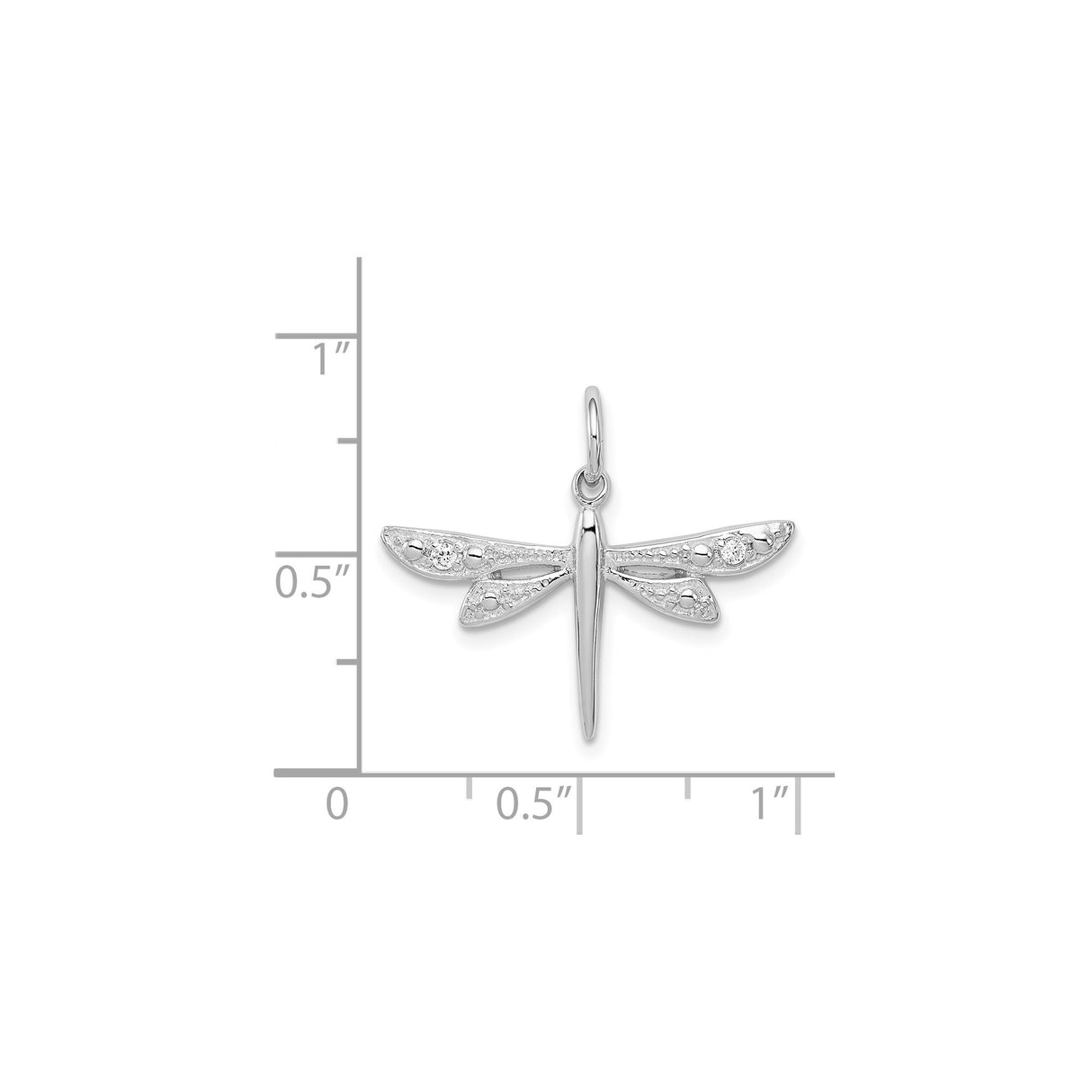 Sterling Silver Dragonfly Pendant with Cubic Zirconia, Nature Inspired Jewelry for Women