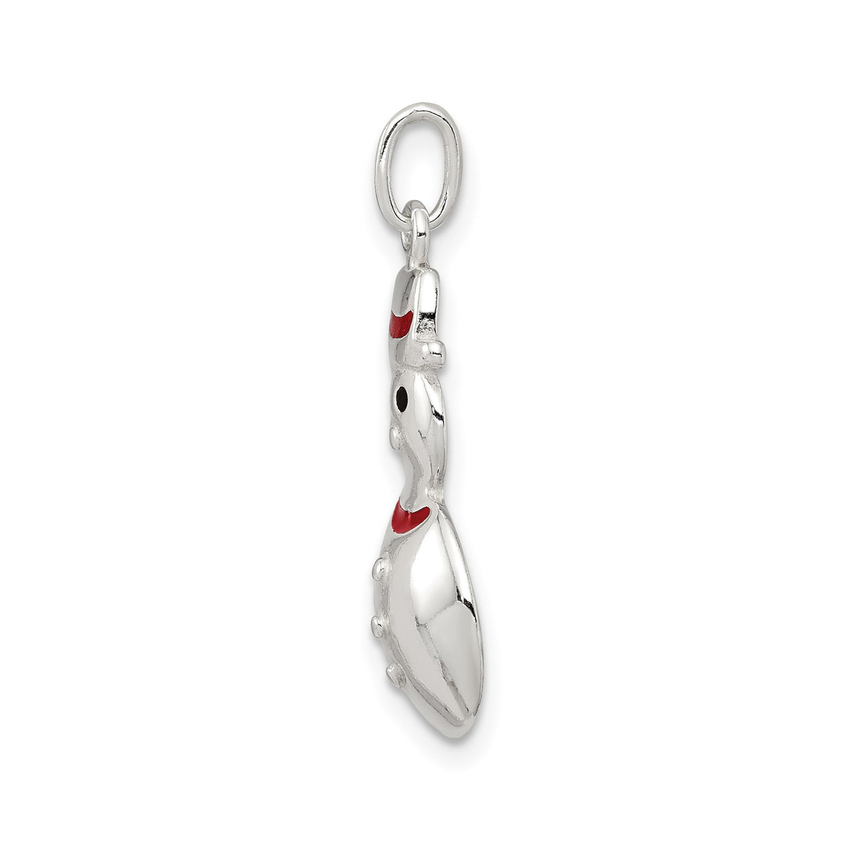 Sterling Silver Snowman Pendant with Red Enamel Accents, Holiday Christmas Jewelry