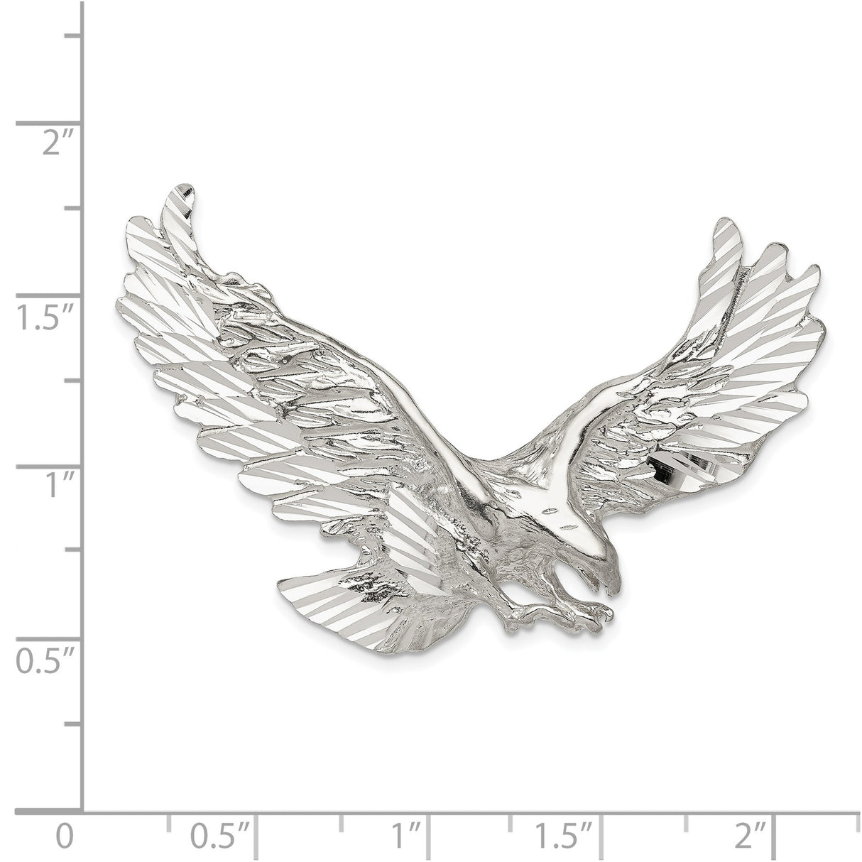Sterling Silver Eagle Pendant with Outstretched Wings, Patriotic Biker Style Jewelry for Men