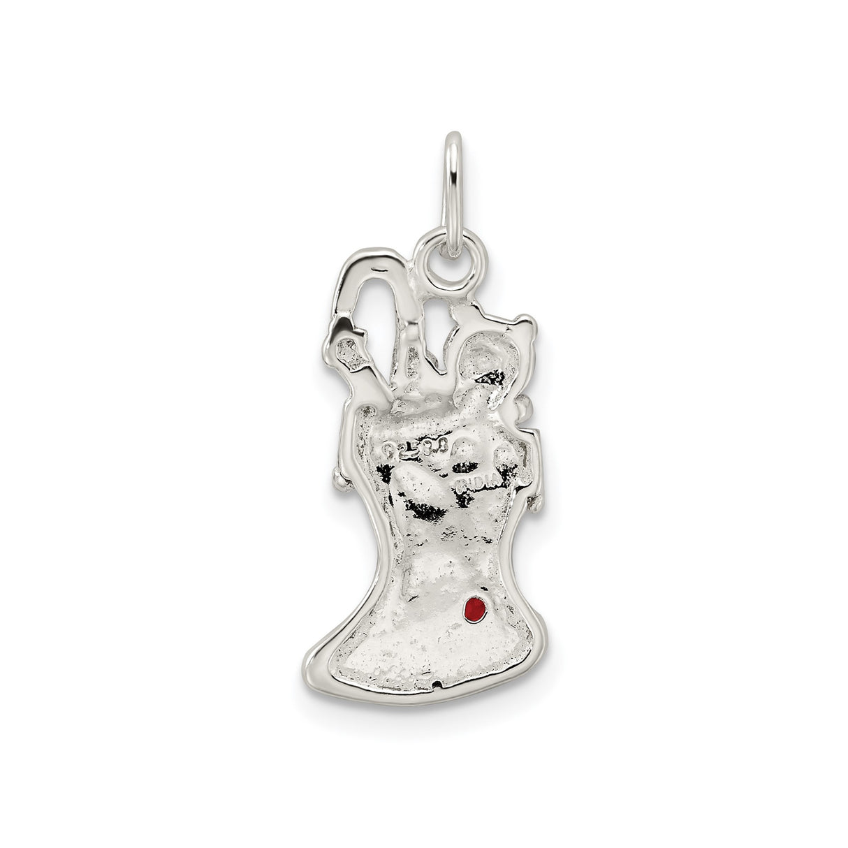 Sterling Silver Charm, Christmas Stocking with Teddy Bear, Candy Canes and Holly Detail