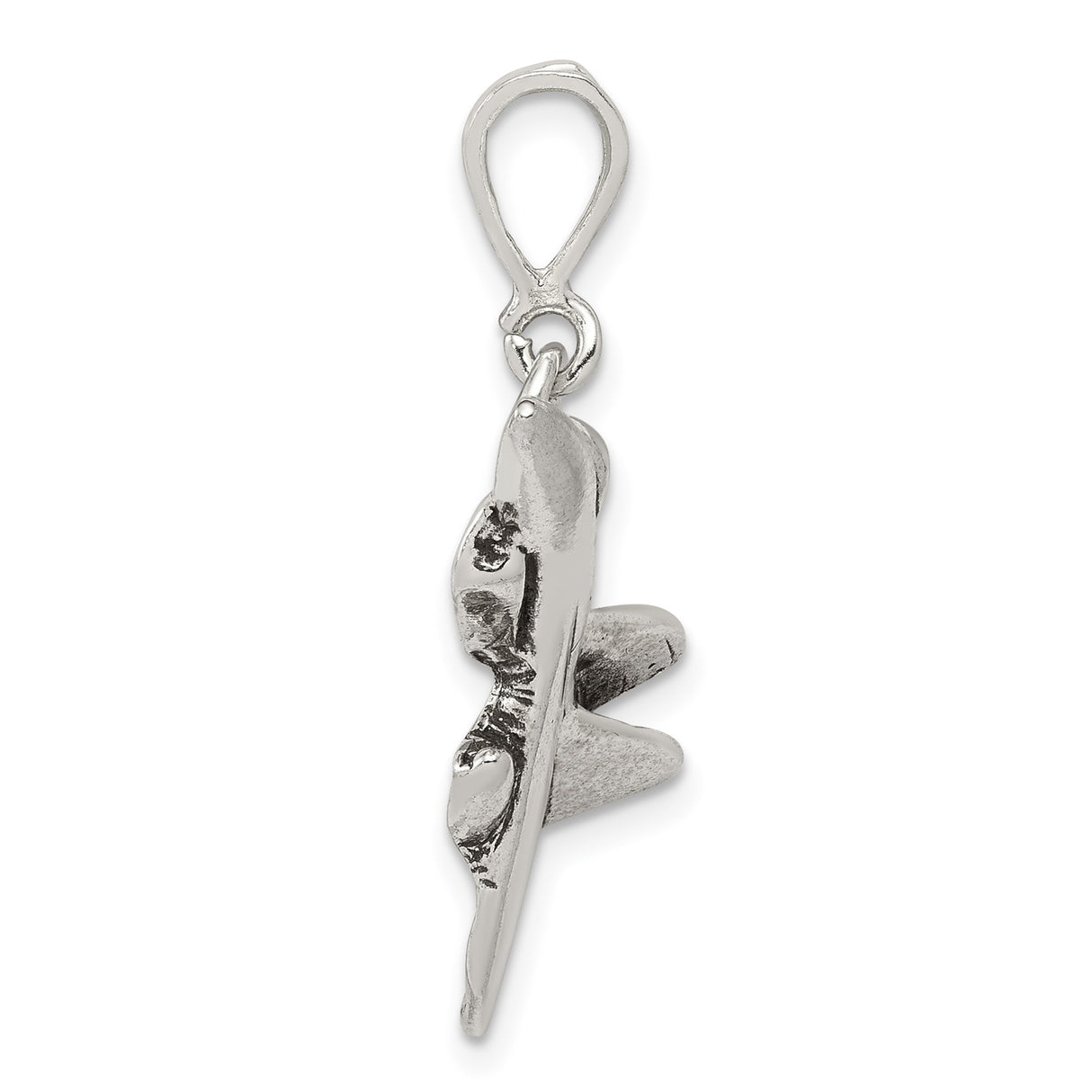 Sterling Silver Jet Fighter Pendant, Detailed Military Aircraft Design, Aviation Jewelry for Men