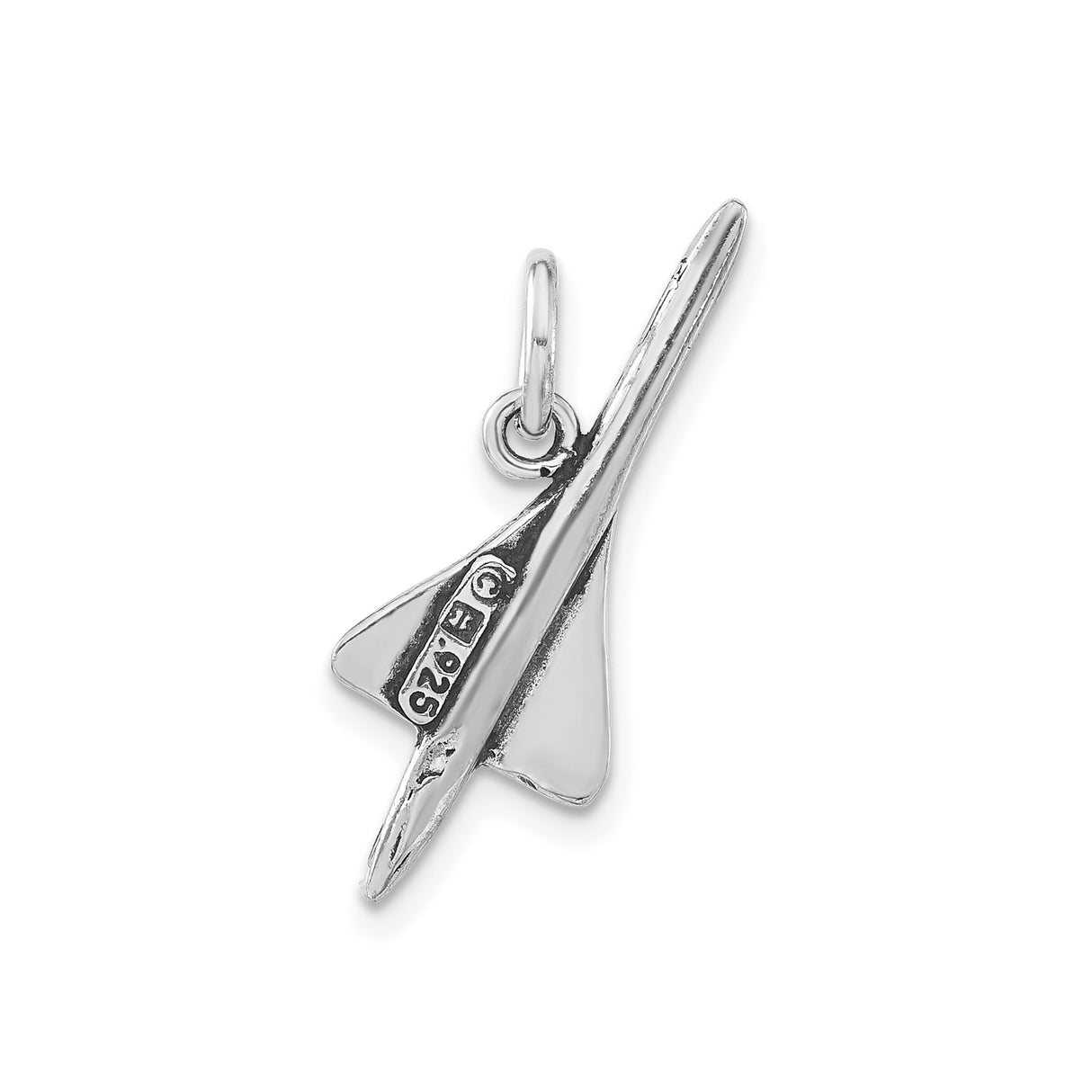Sterling Silver Jet Airplane Pendant Charm, Aviation Theme, Unisex Travel Jewelry