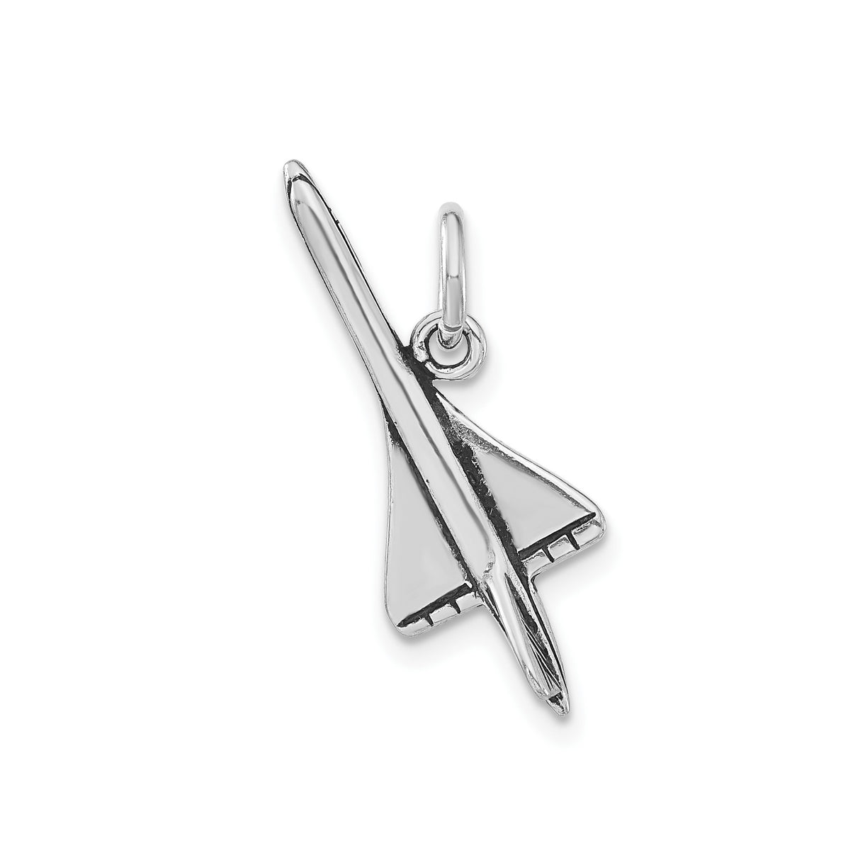 Sterling Silver Jet Airplane Pendant Charm, Aviation Theme, Unisex Travel Jewelry