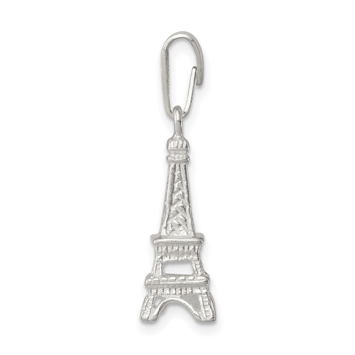 Sterling Silver Eiffel Tower Pendant Charm with Detailed Paris Landmark Design