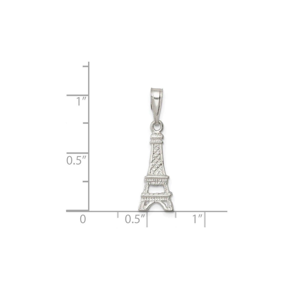 Sterling Silver Eiffel Tower Pendant Charm with Detailed Paris Landmark Design