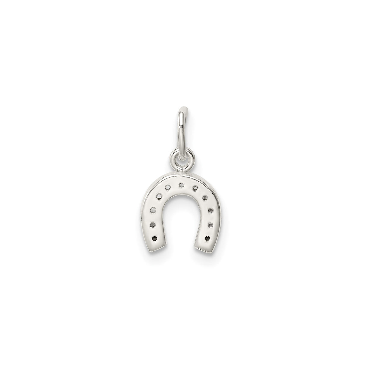 Sterling Silver Horseshoe Pendant with Cubic Zirconia, Good Luck Talisman Jewelry for Women