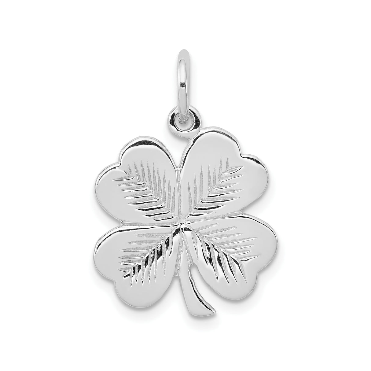Sterling Silver Four Leaf Clover Pendant, Irish Lucky Charm Design for Women or Unisex Wear