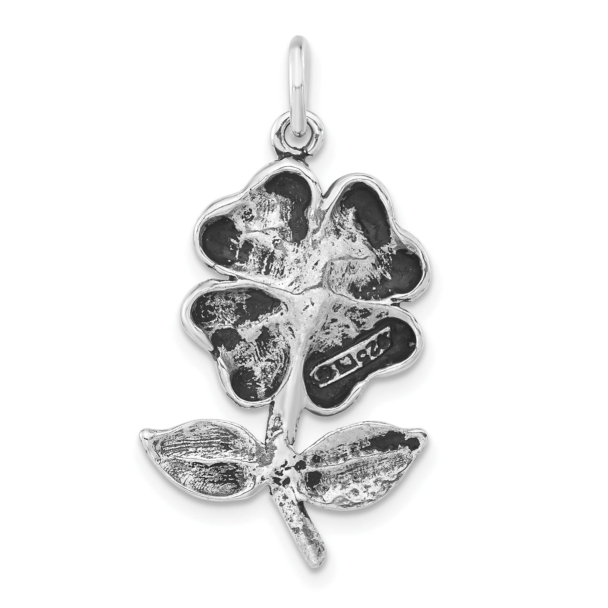 Sterling Silver Four-Leaf Clover Pendant, Irish Good Luck Charm for Women or Unisex Wear