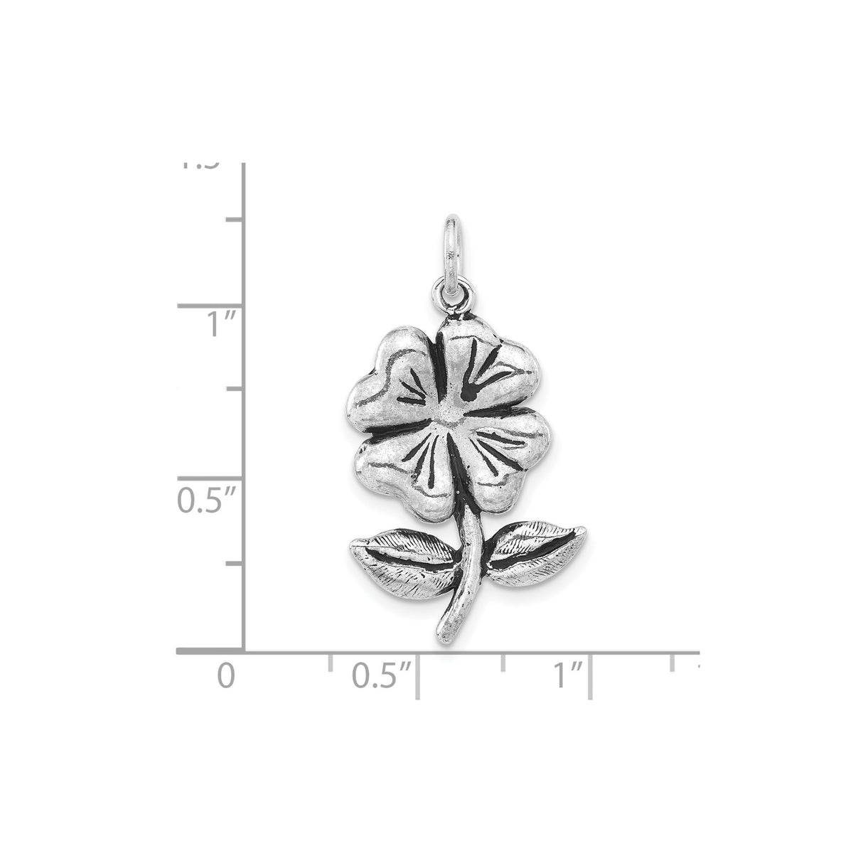 Sterling Silver Four-Leaf Clover Pendant, Irish Good Luck Charm for Women or Unisex Wear