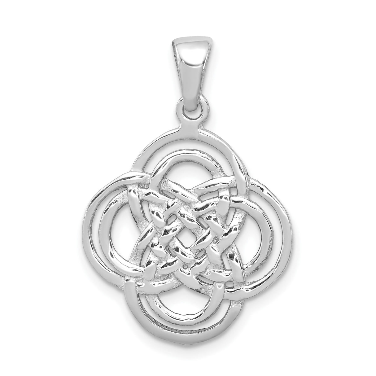 Sterling Silver Celtic Knot Pendant, Interwoven Eternal Unity Symbol, Irish Heritage Jewelry