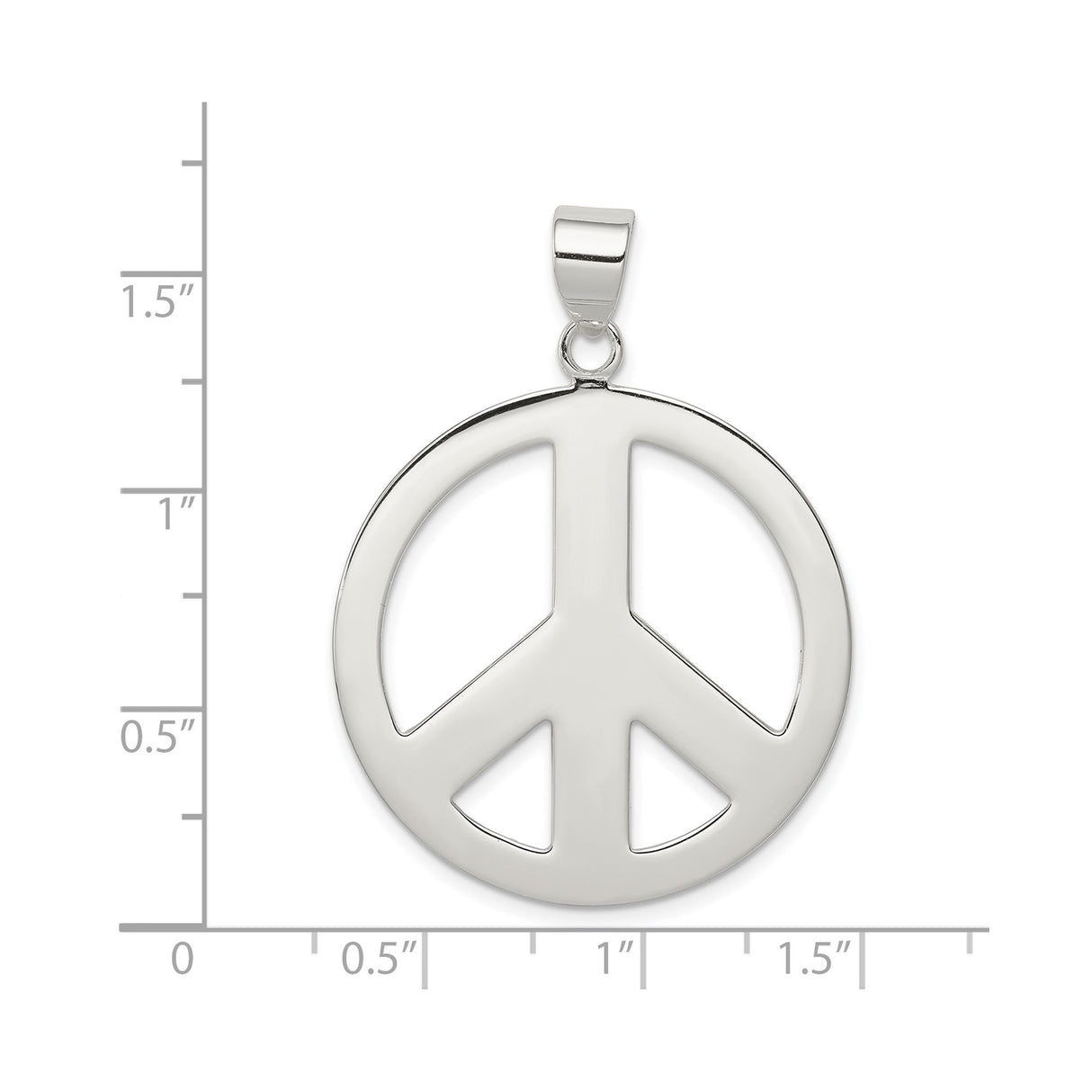 Sterling Silver Peace Sign Pendant with Open-Cut Design, Boho Spiritual Style, Unisex Jewelry