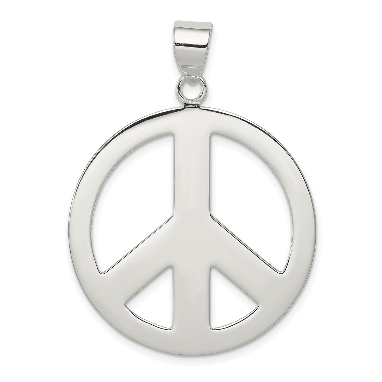 Sterling Silver Peace Sign Pendant with Open-Cut Design, Boho Spiritual Style, Unisex Jewelry
