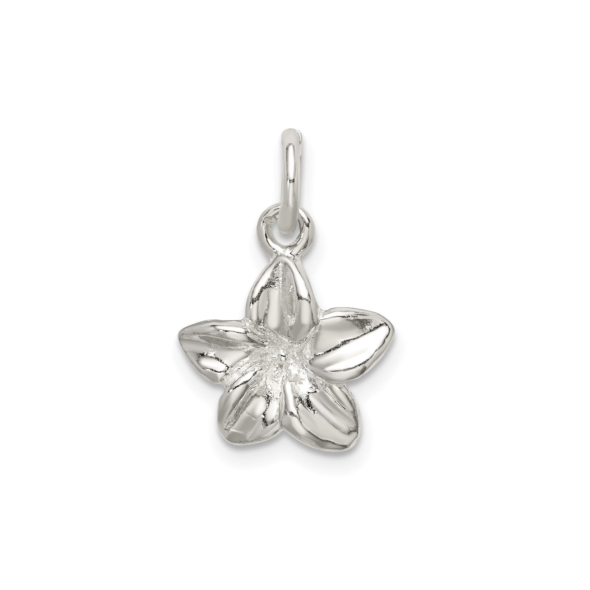 Sterling Silver Flower Pendant with Five-Petal Floral Design, Botanical Jewelry for Women