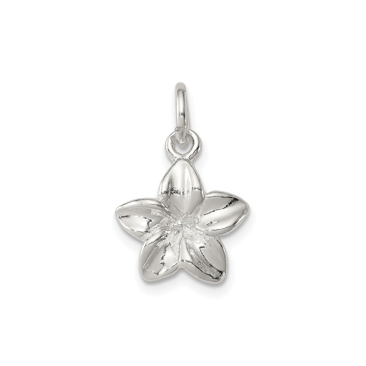 Sterling Silver Flower Pendant with Five-Petal Floral Design, Botanical Jewelry for Women