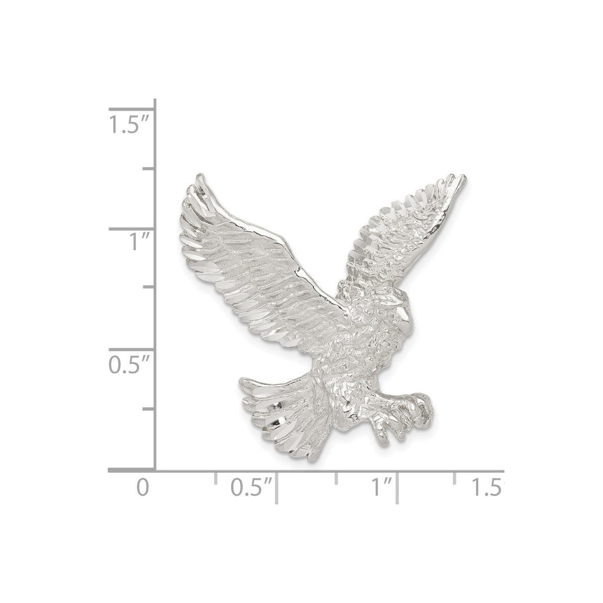 Sterling Silver Eagle Pendant with Spread Wings and Talons, Symbol of Freedom and Strength