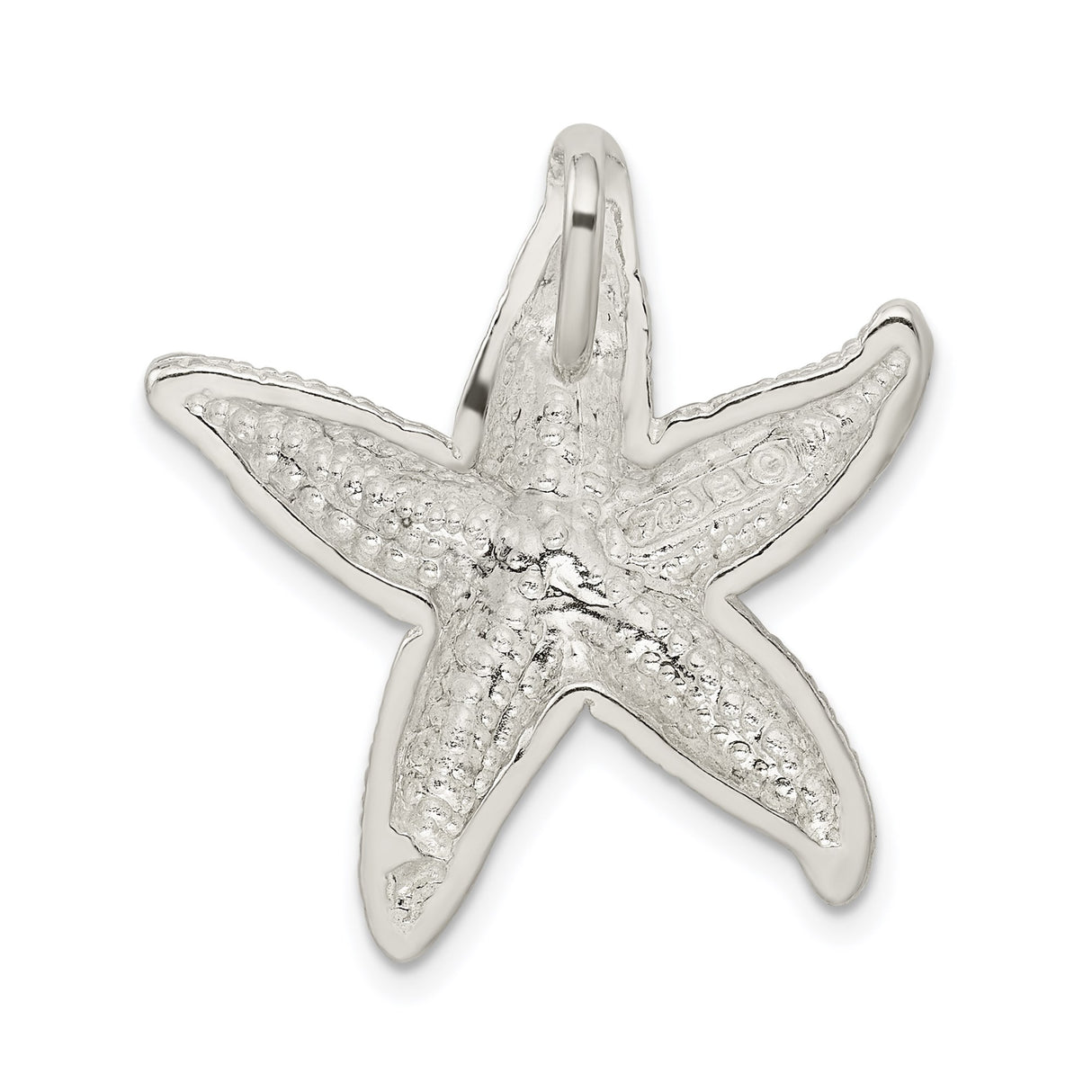 Sterling Silver Starfish Pendant with Textured Nautical Beach-Inspired Design for Women