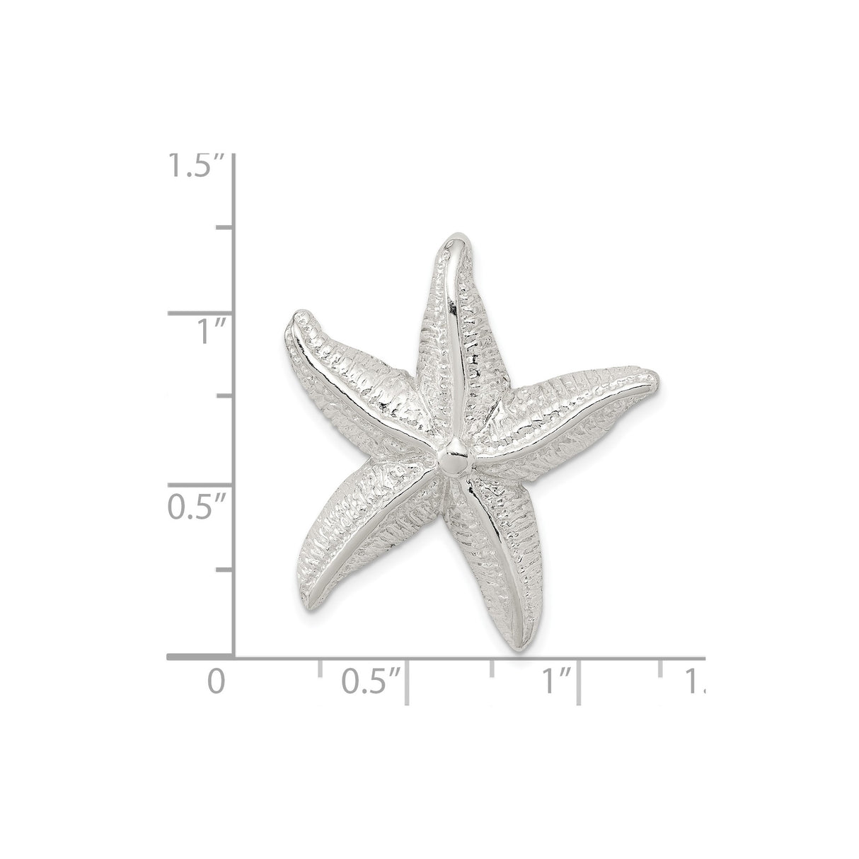 Sterling Silver Starfish Pendant with Textured Nautical Beach-Inspired Design for Women
