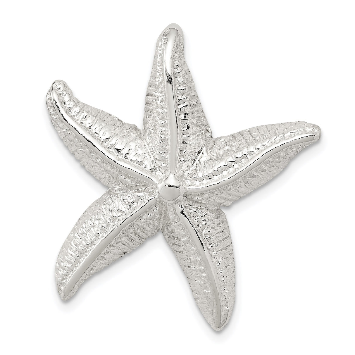 Sterling Silver Starfish Pendant with Textured Nautical Beach-Inspired Design for Women
