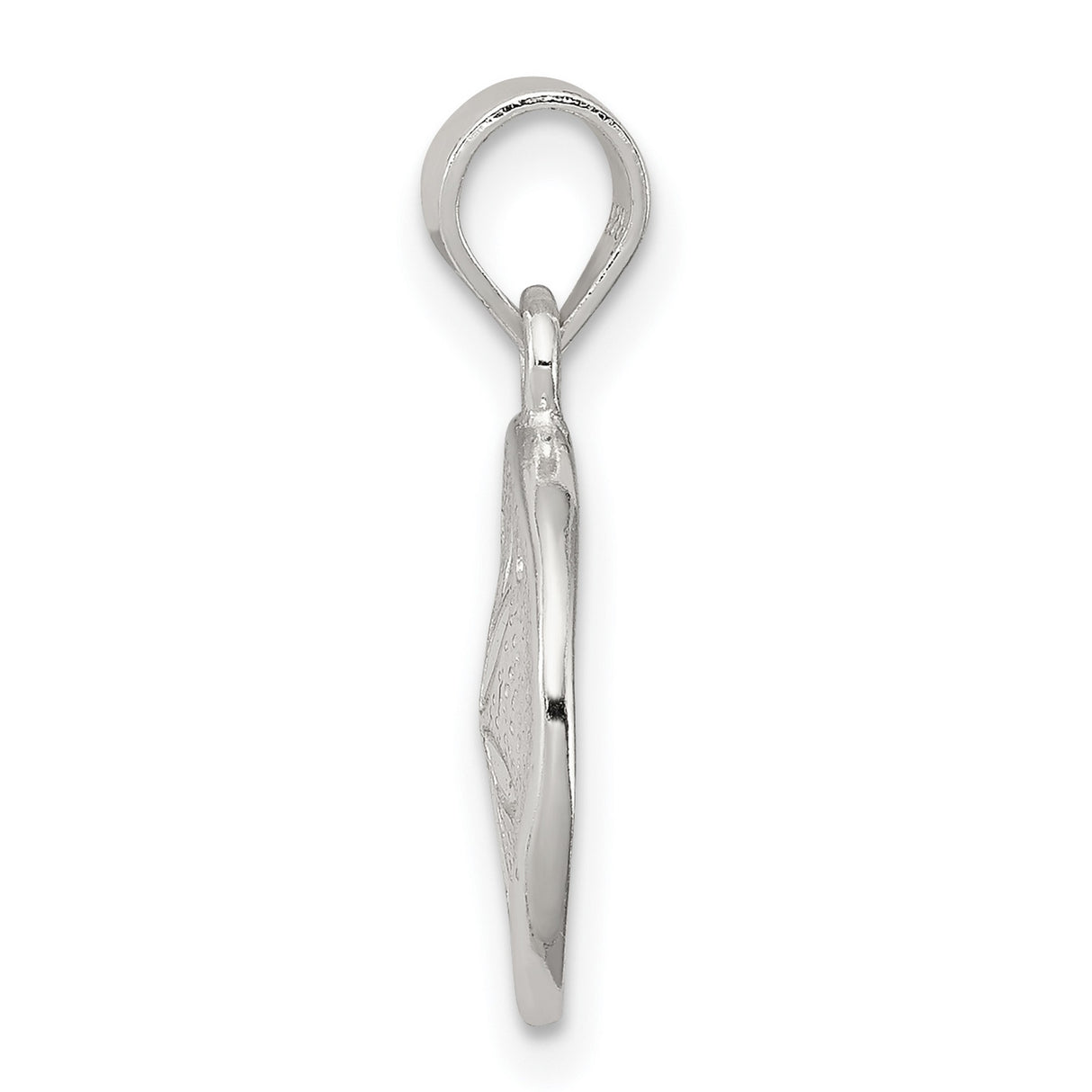 Sterling Silver Sand Dollar Pendant with Cutout Design and Floral Star Motif