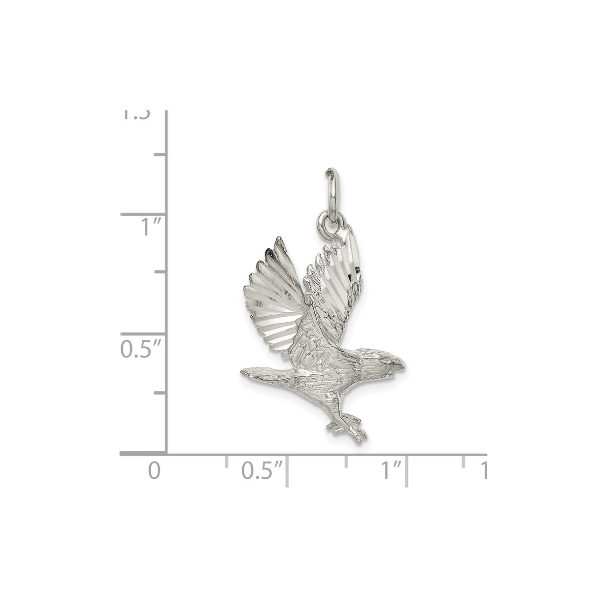 Sterling Silver Eagle Pendant with Spread Wings, Symbol of Freedom and Strength