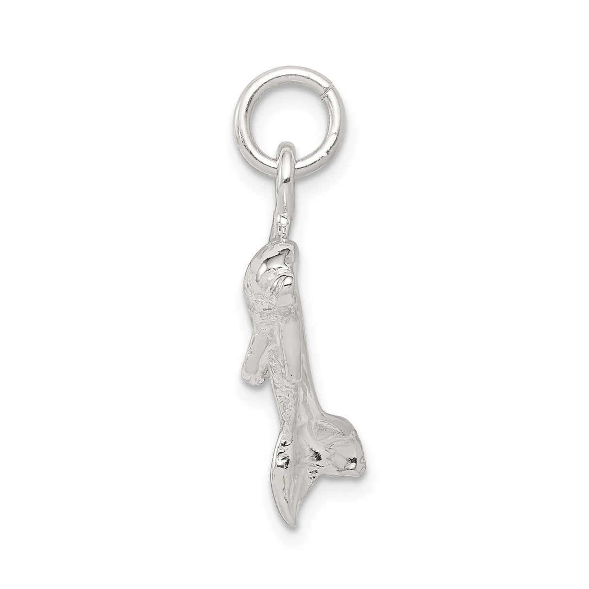 Sterling Silver Dolphin Charm Pendant, Jumping Dolphin Ocean Theme Jewelry for Women or Unisex