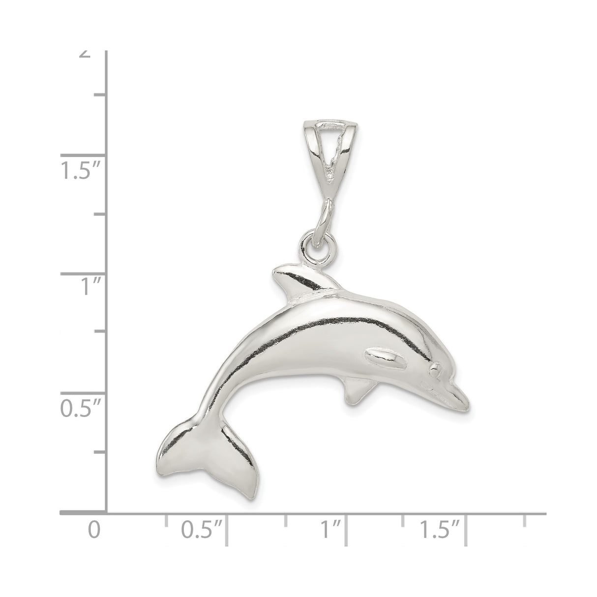 Sterling Silver Dolphin Pendant, Jumping Ocean-Inspired Nautical Design for Women or Unisex Wear