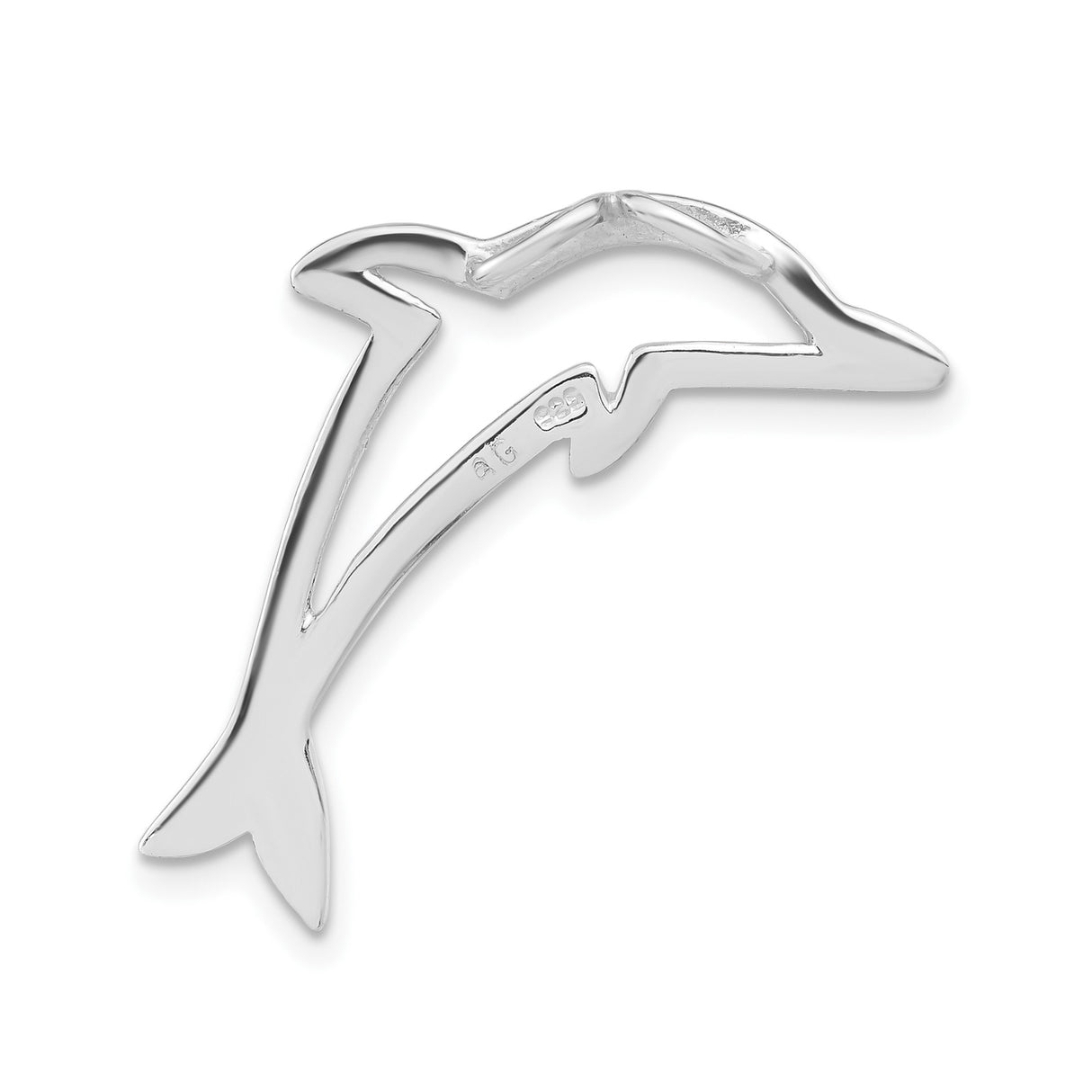 Sterling Silver Dolphin Pendant with Open Design, Nautical Theme for Women
