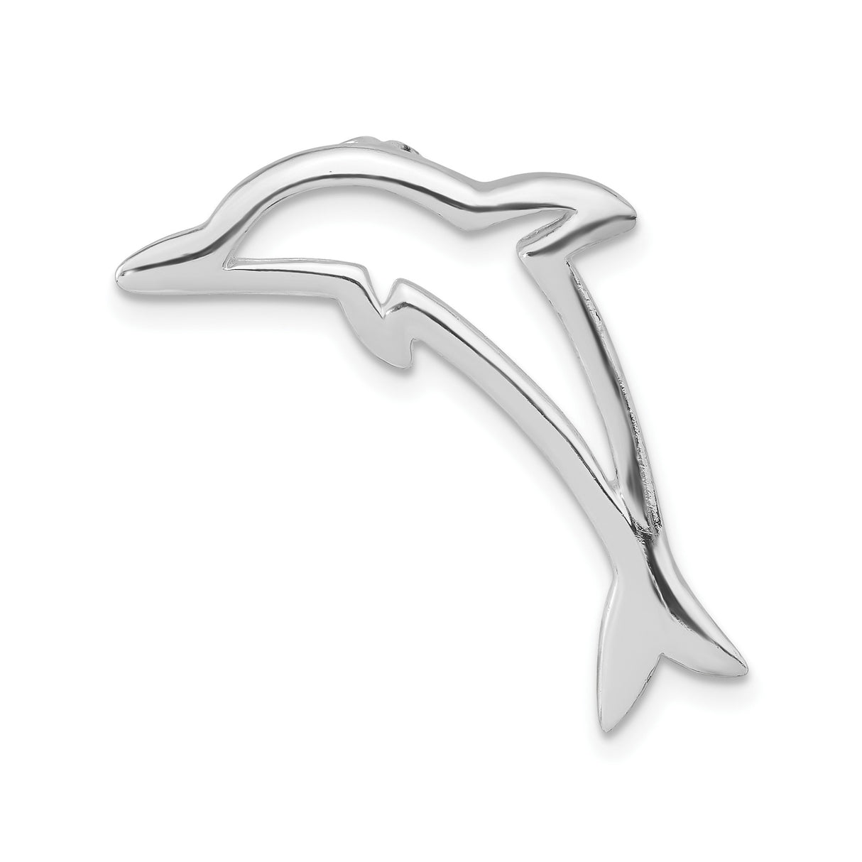 Sterling Silver Dolphin Pendant with Open Design, Nautical Theme for Women