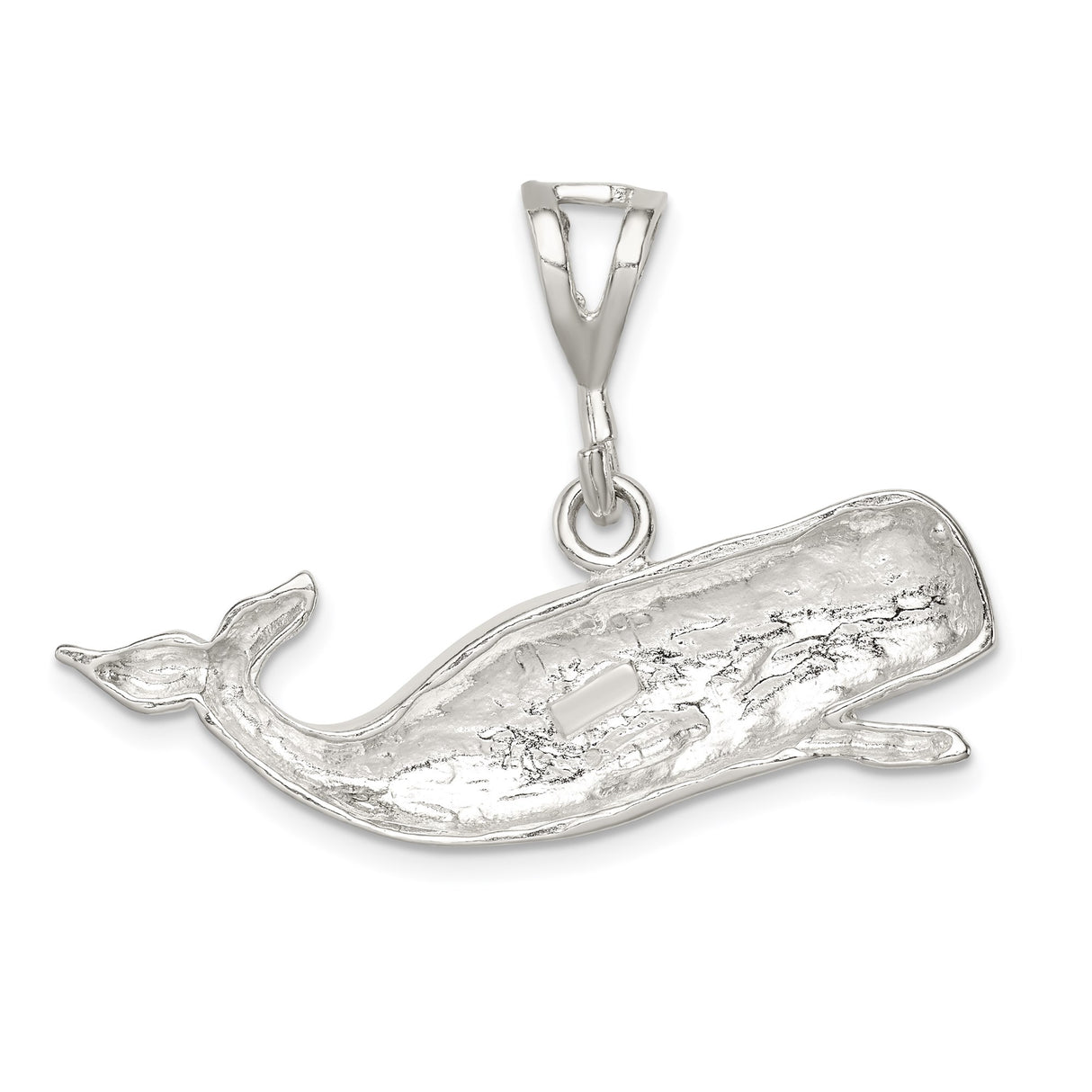 Sterling Silver Whale Pendant with Detailed Sperm Whale Design, Nautical Theme Jewelry