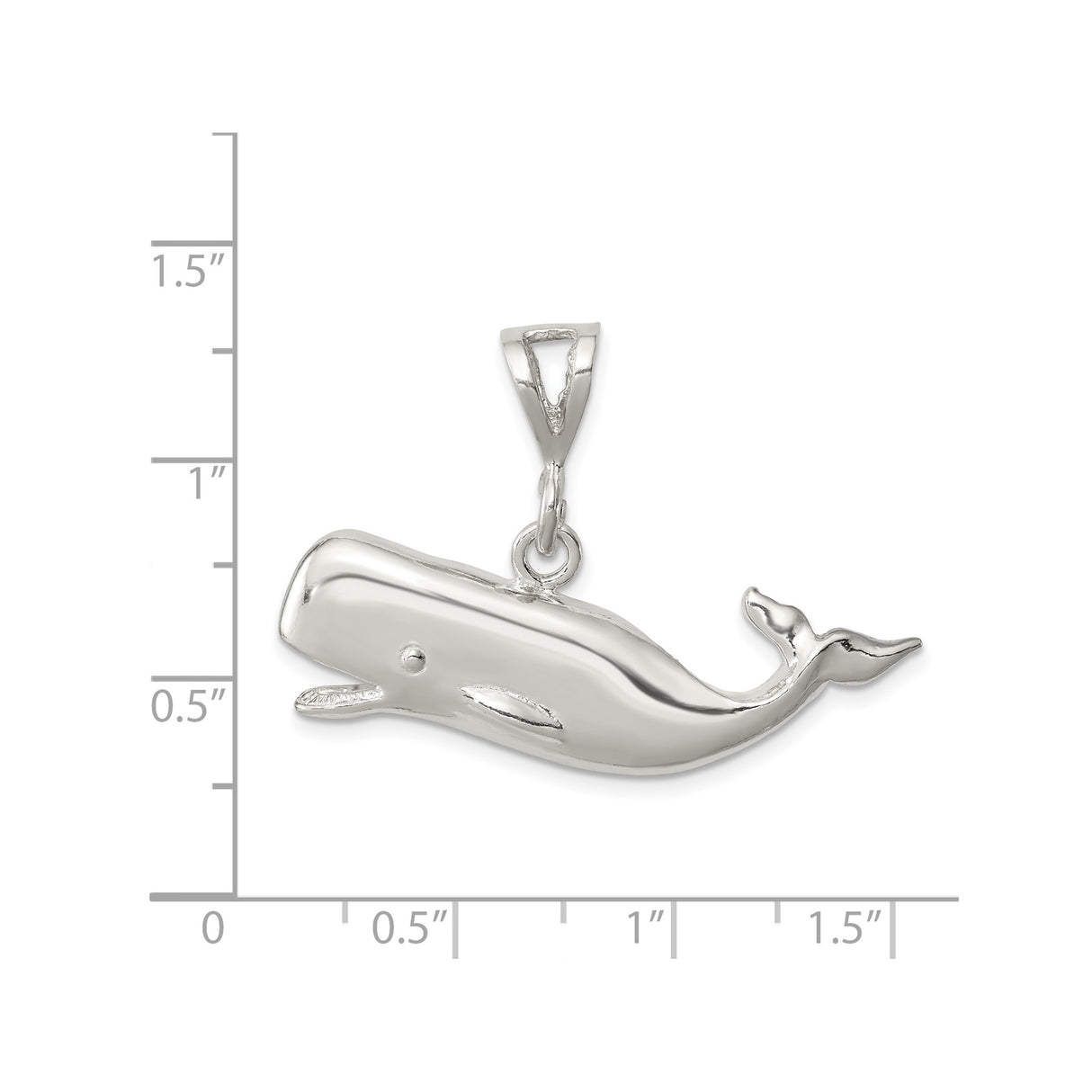 Sterling Silver Whale Pendant with Detailed Sperm Whale Design, Nautical Theme Jewelry