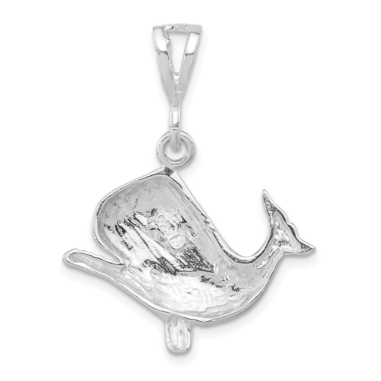 Sterling Silver Whale Pendant, Stylized Sperm Whale Charm, Nautical Ocean Jewelry for Women or Unisex