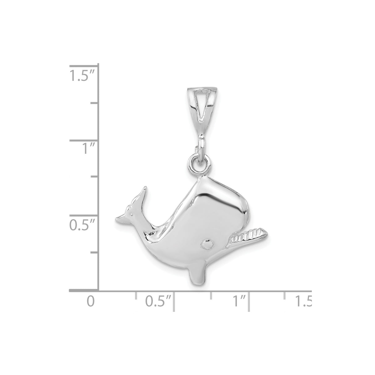 Sterling Silver Whale Pendant, Stylized Sperm Whale Charm, Nautical Ocean Jewelry for Women or Unisex