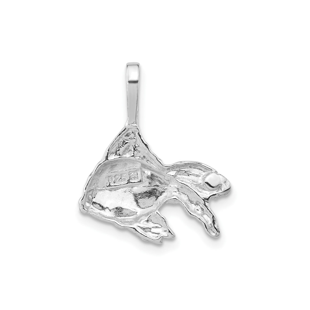 Sterling Silver Angelfish Pendant with Detailed 3D Ocean Design, Coastal Marine Life Theme
