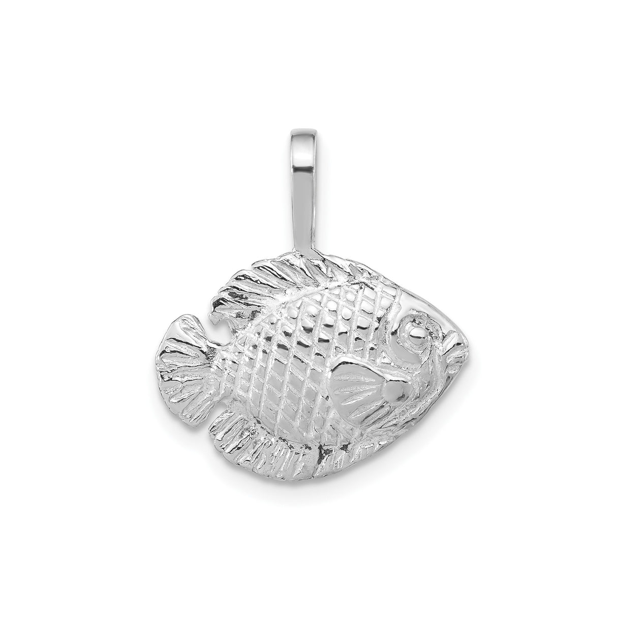 Sterling Silver Fish Pendant with Detailed Scales and Fins, Symbolic Ocean Theme Jewelry