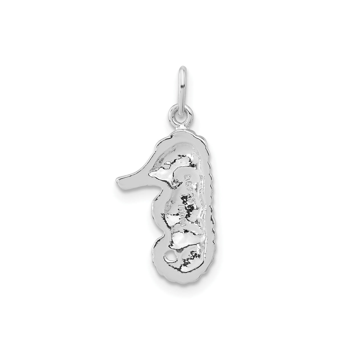 Sterling Silver Seahorse Pendant with Cubic Zirconia, Nautical Ocean Charm for Women