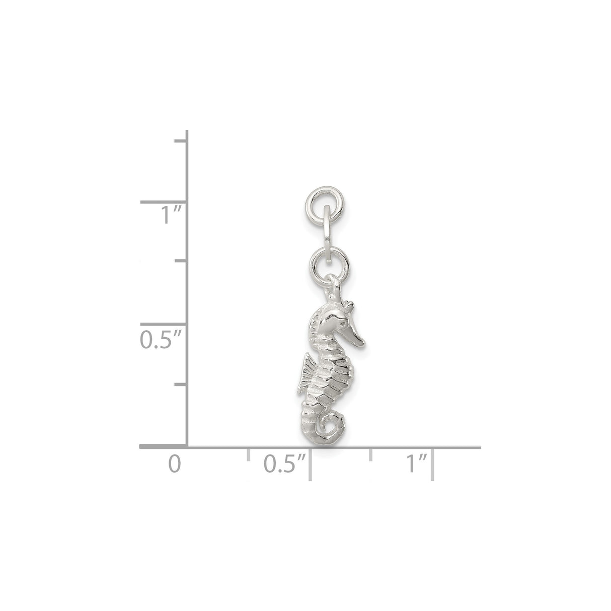 Sterling Silver Seahorse Pendant with Textured Marine Design, Nautical Ocean Theme Jewelry