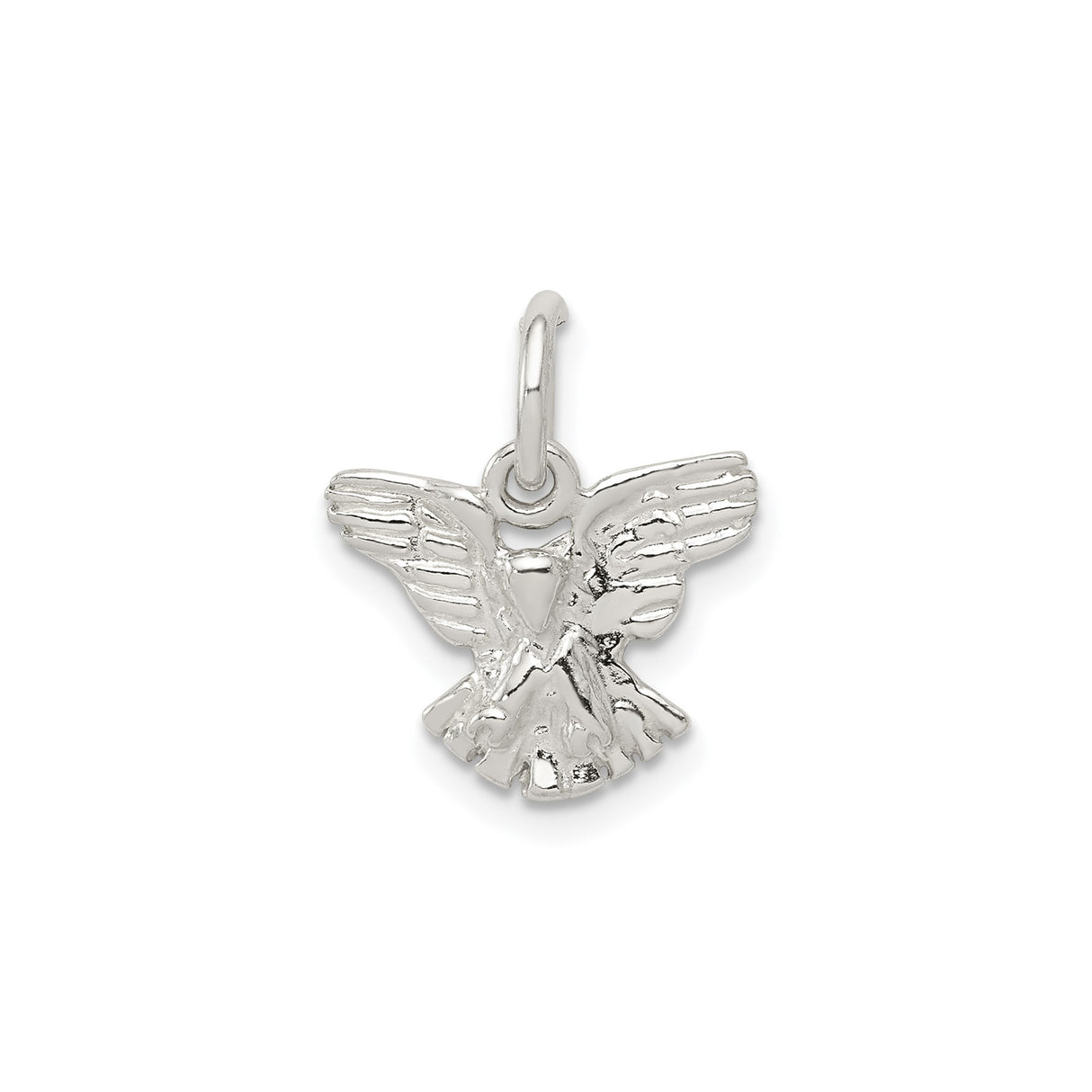 Sterling Silver Eagle Pendant with Spread Wings, Symbolic Wildlife Jewelry