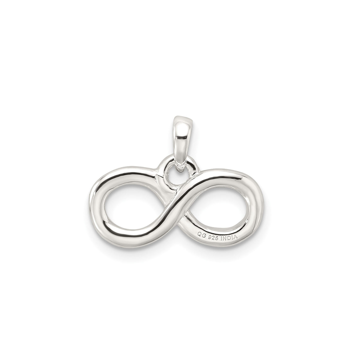 Sterling Silver Infinity Pendant with Polished Eternal Love Symbol, Minimalist Jewelry for Women