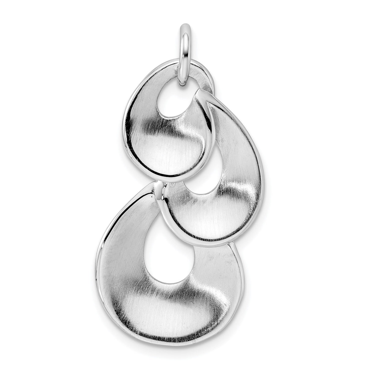 Sterling Silver Infinity Pendant with Textured Finish, Abstract Modern Design for Women