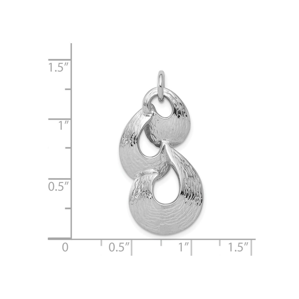 Sterling Silver Infinity Pendant with Textured Finish, Abstract Modern Design for Women